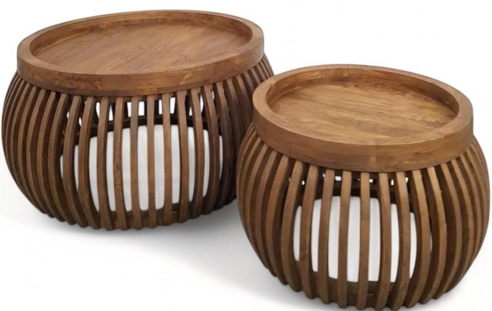 Salontafel set mangohout rond