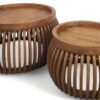 Salontafel set mangohout rond