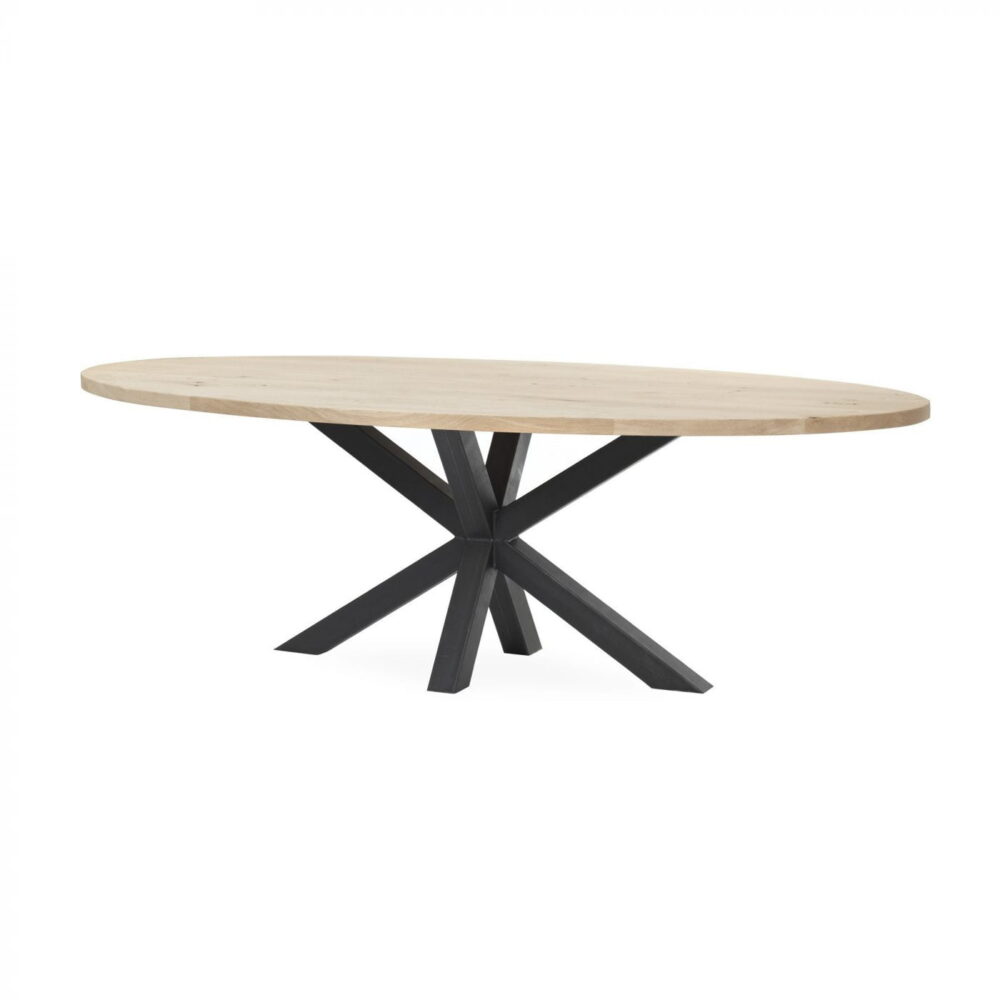 Massief eiken eettafel ovaal