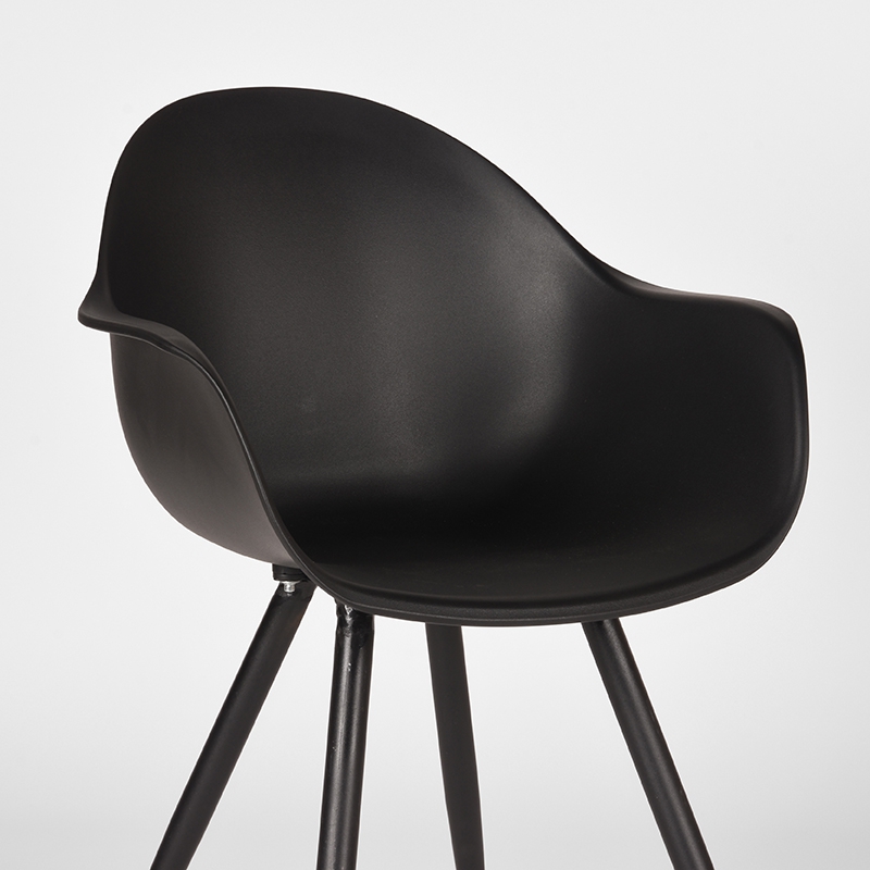 LABEL51 Eetkamerstoel Luca - Zwart - Kunststof - Black Frame