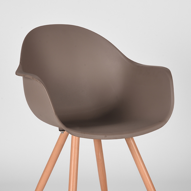 LABEL51 Eetkamerstoel Parma - Coffee - Kunststof - Oak Metal Woodcover
