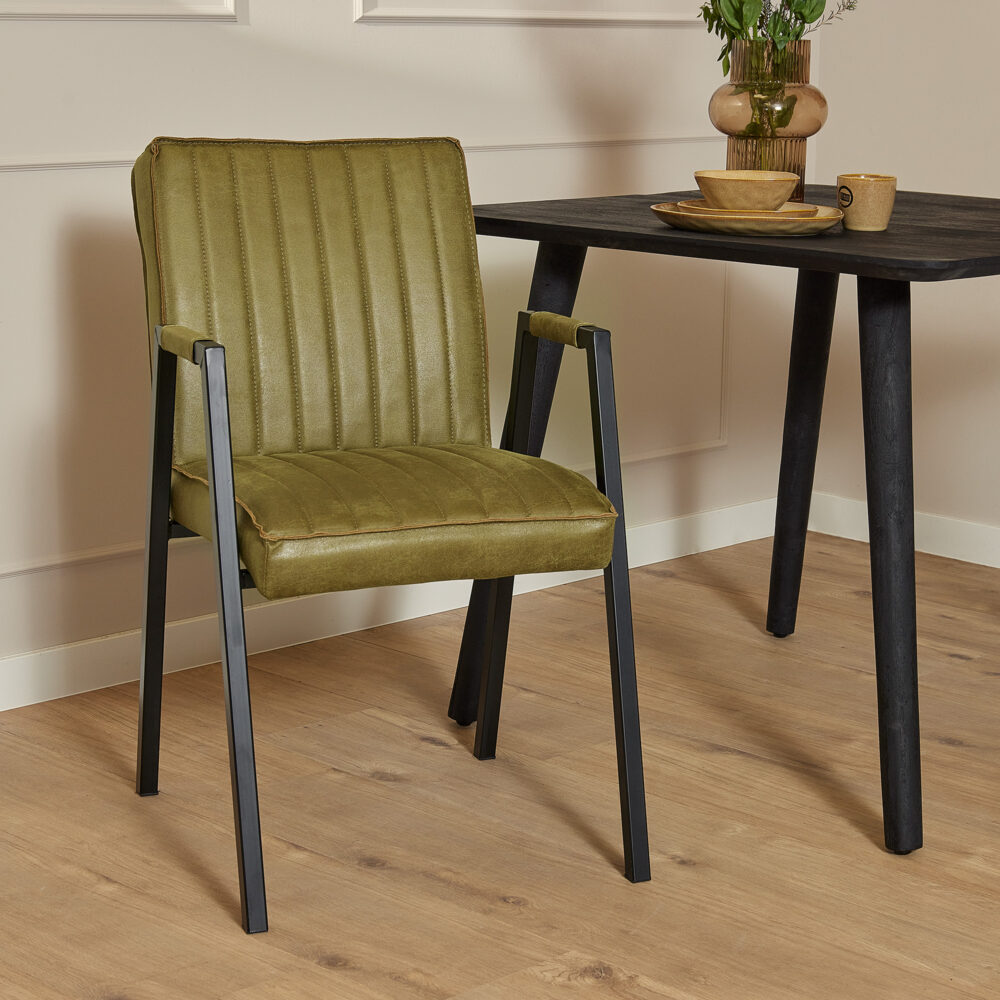 Eetkamerstoel Tivoli met arm - Set van 2 - Eco-Leer Bull - Starfurn - Afbeelding 8