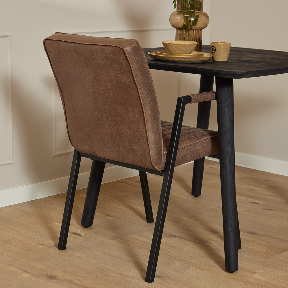Eetkamerstoel Tivoli met arm - Set van 2 - Eco-Leer Bull - Starfurn - Afbeelding 3