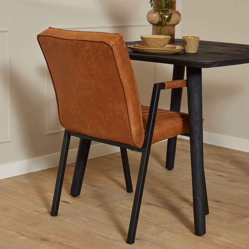 Eetkamerstoel Tivoli met arm - Set van 2 - Eco-Leer Bull - Starfurn - Afbeelding 6