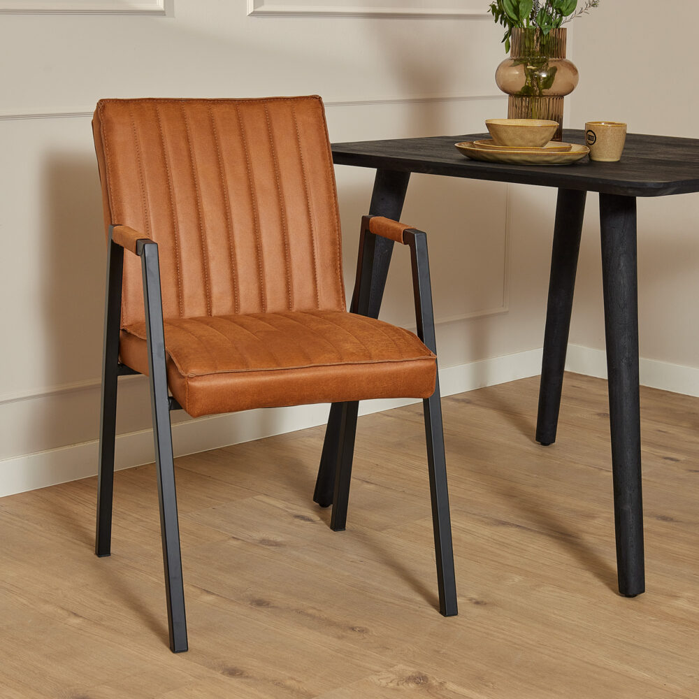Eetkamerstoel Tivoli met arm - Set van 2 - Eco-Leer Bull - Starfurn - Afbeelding 5