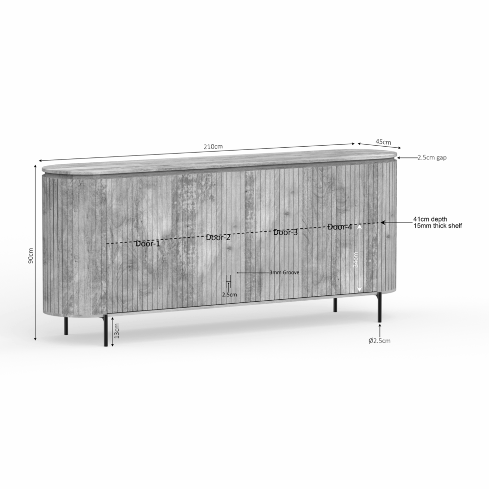 Dressoir Solana - 210 cm - Starfurn - Naturel - Afbeelding 4
