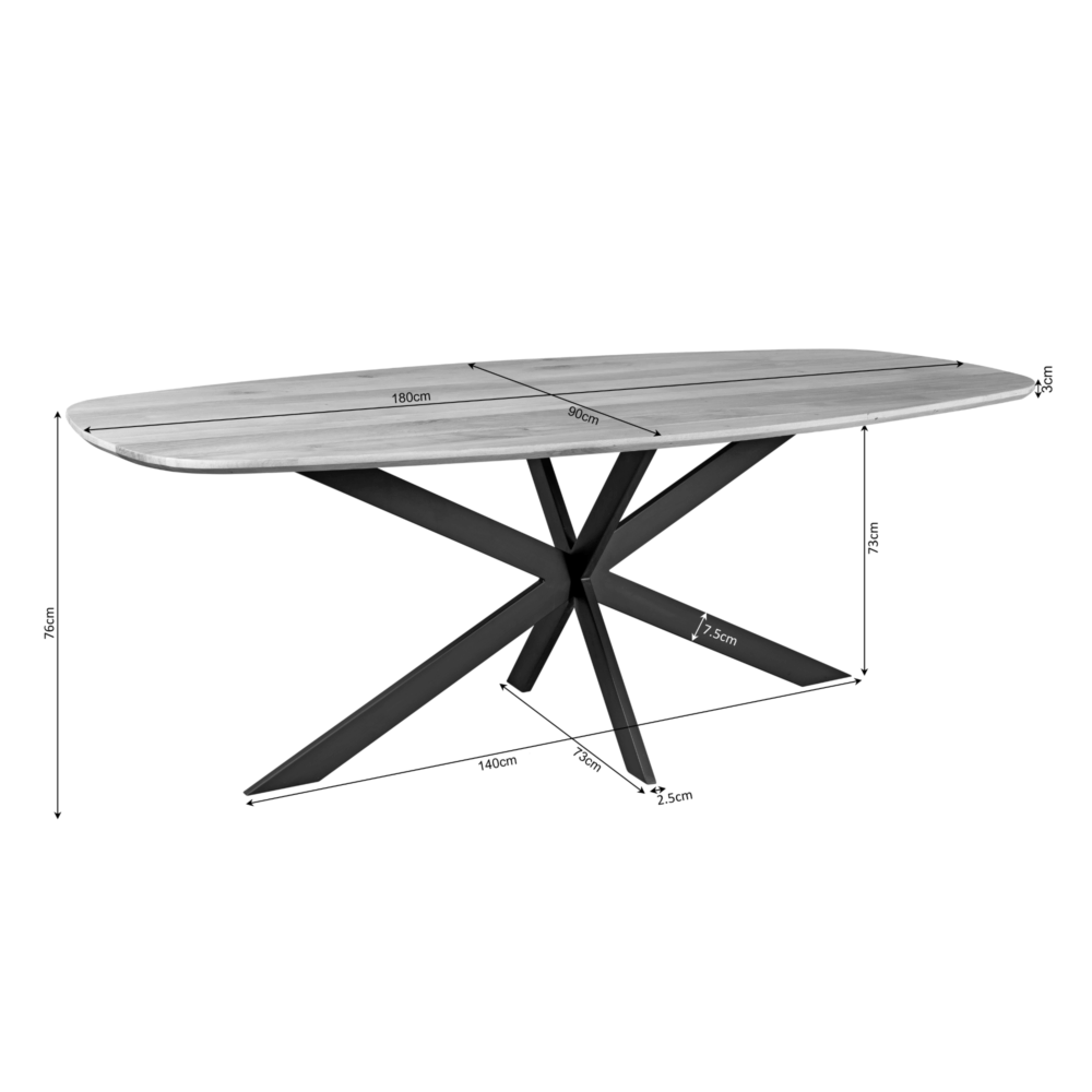 Eettafel Ferris - Deens Ovaal - Starfurn - Bruin - Afbeelding 3