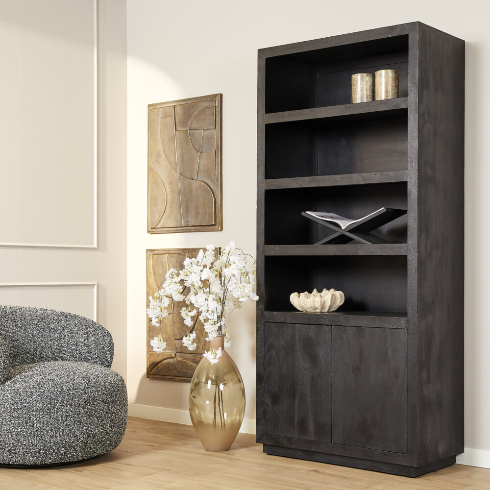 Boekenkast Brussel - 90 cm - Starfurn - Zwart - Afbeelding 2