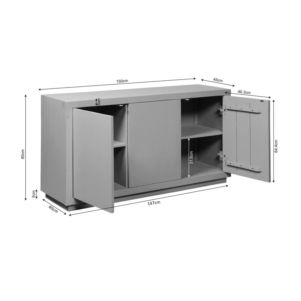 Dressoir Brussel - 150 cm - Starfurn - Bruin - Afbeelding 5