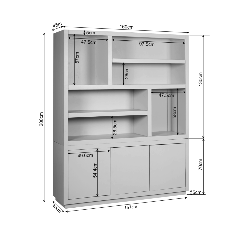 Vakkenkast Brussel XL - 160 cm - Starfurn - Bruin - Afbeelding 5