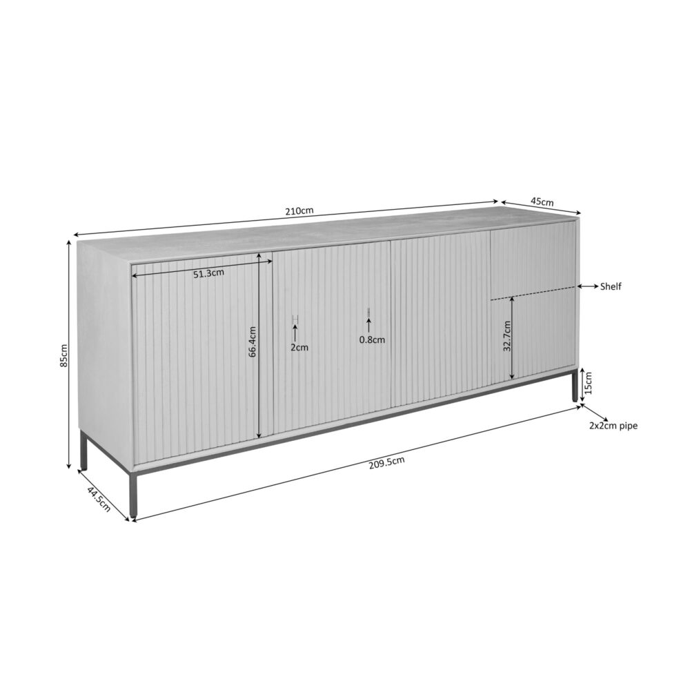 Dressoir Madison - 210 cm - Starfurn - Bruin - Afbeelding 9