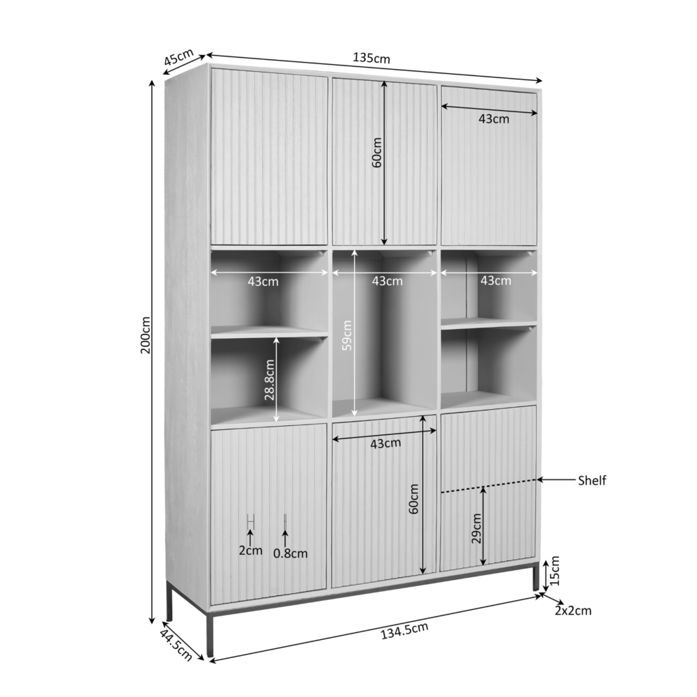 Vakkenkast Madison XL - 135 cm - Starfurn - Bruin - Afbeelding 6