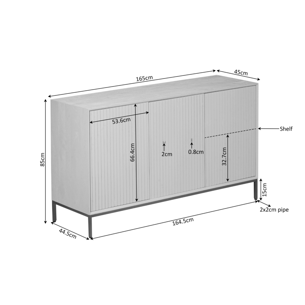 Dressoir Madison - 165 cm - Starfurn - Naturel - Afbeelding 4